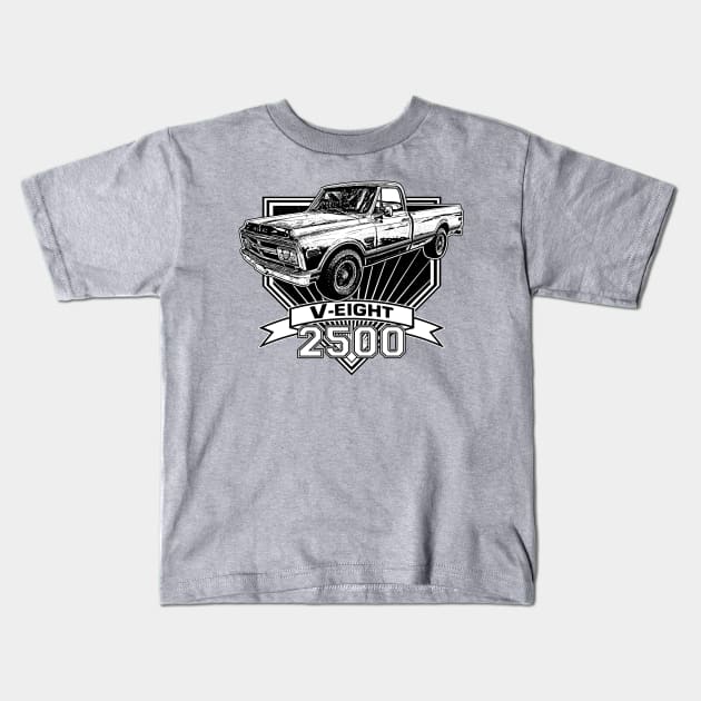 2500 V-eight pickup truck GMC Kids T-Shirt by CoolCarVideos